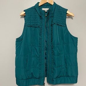 Christopher & Banks Teal Puffer Vest